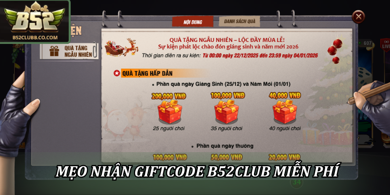 Mẹo để nhận Giftcode B52Club miễn phí thành công